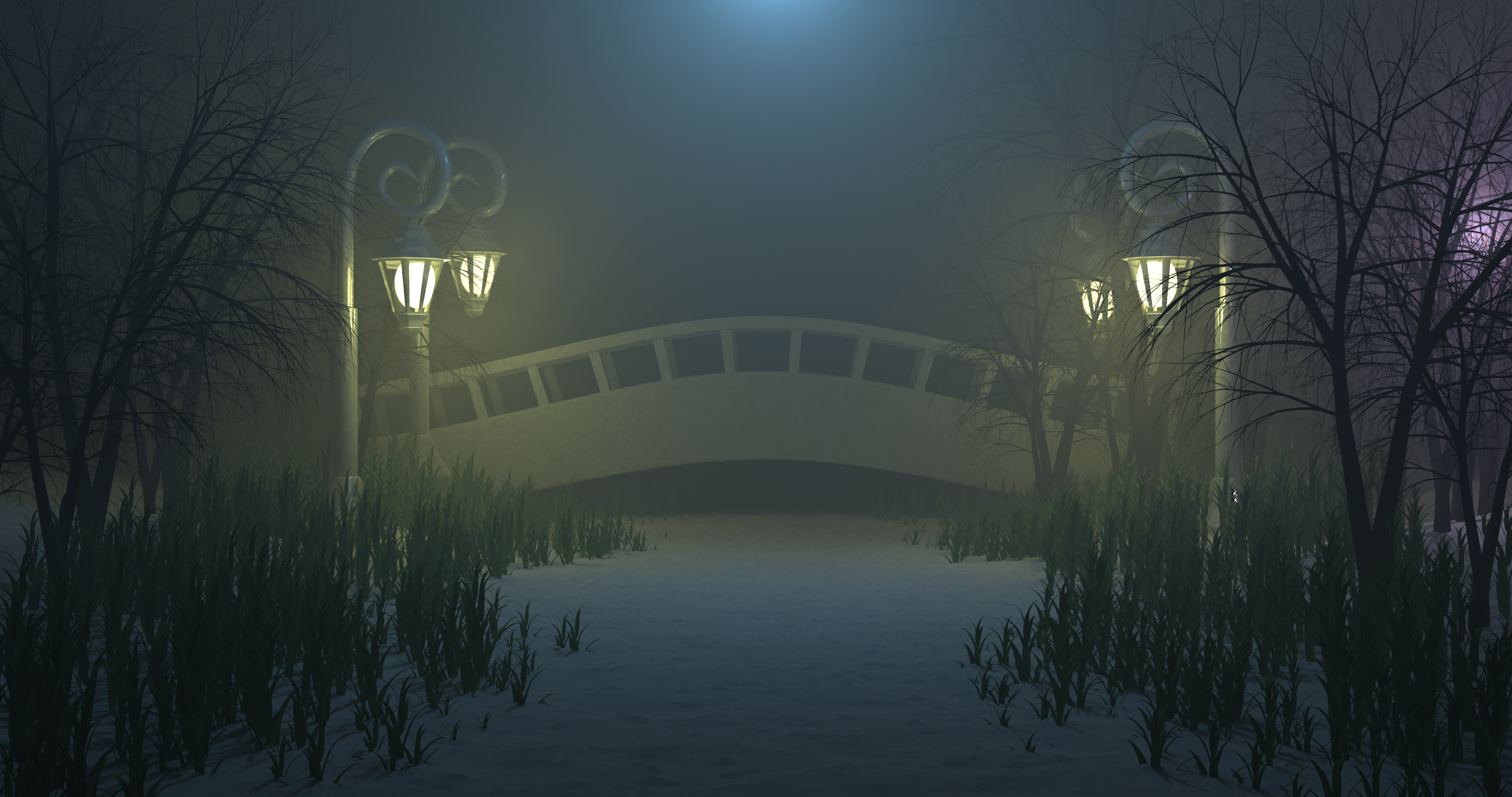 Foggy Night Lake Scene preview image 1